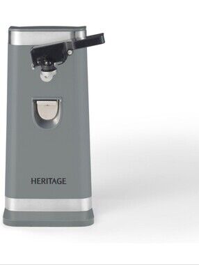 NIB Heritage XL Electric Can Opener in Gray and Silver